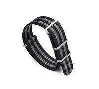 HASGTFM PREMIUM HERRINGBONE 20mm 22mm Cinturón de seguridad Reloj Nylon Strap Strap Fit for 007 Fit for James Bond Military Striped Reemplazo Reloj(Bond,20mm)