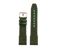 HASGTFM Pulsera azul y verde de 20, 21 y 22mm apta for correa de reloj de cuero de nailon IWC, correa de reloj Big Pilot Little Prince Mark 18(Green rose gold pin,21mm)