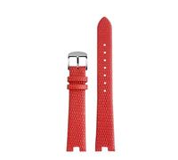 HASGTFM Pulsera de 12MM y 14MM apta for reloj Gucci, correa apta for GC for mujer YA141.4 YA141505, correa de cuero for reloj, pulsera for ajuste de muesca(Red-silver,12mm)