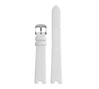 HASGTFM Pulsera de 12MM y 14MM apta for reloj Gucci, correa apta for GC for mujer YA141.4 YA141505, correa de cuero for reloj, pulsera for ajuste de muesca(White-silver,14mm)