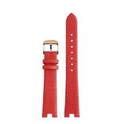HASGTFM Pulsera de 12MM y 14MM apta for reloj Gucci, correa apta for GC for mujer YA141.4 YA141505, correa de cuero for reloj, pulsera for ajuste de muesca(Red-rose gold,14mm)