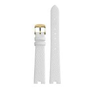 HASGTFM Pulsera de 12MM y 14MM apta for reloj Gucci, correa apta for GC for mujer YA141.4 YA141505, correa de cuero for reloj, pulsera for ajuste de muesca(White-gold,12mm)