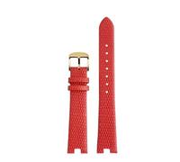 HASGTFM Pulsera de 12MM y 14MM apta for reloj Gucci, correa apta for GC for mujer YA141.4 YA141505, correa de cuero for reloj, pulsera for ajuste de muesca(Red-gold,14mm)