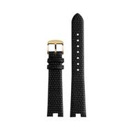 HASGTFM Pulsera de 12MM y 14MM apta for reloj Gucci, correa apta for GC for mujer YA141.4 YA141505, correa de cuero for reloj, pulsera for ajuste de muesca(Black-gold,14mm)