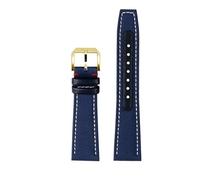 HASGTFM Pulsera de 20 mm, 21 mm, 22 mm, apta for correa IWC, apta for piloto Little Prince Mark 18 IW377714/IW388101, panel de lona de nailon, correa de reloj for hombre de piel de vaca(Blue-a-gold,22