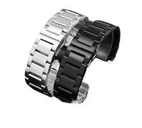 HASGTFM Pulsera de 24mm apta for Casio Fit For G-SHOCK PRG-600YB/PRG-650/PRW-6600 GA2000 correa de acero inoxidable hebilla plegable de Metal correa de reloj de pulsera(F Black)