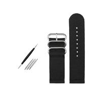 HASGTFM Pulsera de 26MM y 28MM for deportes al aire libre, correa de reloj de lona de gran tamaño apta for Seven Friday M2/02 P1B/01 S2/01, pulsera de nailon diésel verde(Black-silver,26mm)