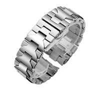 HASGTFM Pulsera de acero inoxidable de 24 mm 316L ajuste for Pila Pulsera plata negro curvado de reloj de reloj de reloj de reloj(Schwarz)