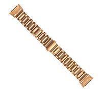 HASGTFM Pulsera de acero inoxidable Fit for Samsung Gear Fit 2 Pulsera inteligente TRES-BEAD Slingshot Hebilla Correa de metal Color sólido Reloj de reloj(Rose)