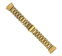 HASGTFM Pulsera de acero inoxidable Fit for Samsung Gear Fit 2 Pulsera inteligente TRES-BEAD Slingshot Hebilla Correa de metal Color sólido Reloj de reloj(Gold)