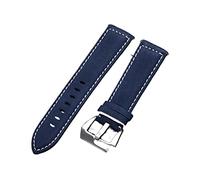 HASGTFM Pulsera de banda de cuero Black Blue marrón vintage Matte Store for mujer Hombres 18 mm 20 mm 22 mm de 24 mm MUBILIDAD DE MULTA(Blue,18mm)