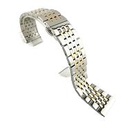 HASGTFM Pulsera de banda de metal de reemplazo de metal de reemplazo de oro de color rosa negro de acero inoxidable 17 18 19 20 mm 21 mm 22 mm Correa de lujo(Silver-rosegold,17mm)