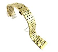 HASGTFM Pulsera de banda de metal de reemplazo de metal de reemplazo de oro de color rosa negro de acero inoxidable 17 18 19 20 mm 21 mm 22 mm Correa de lujo(Gold,17mm)