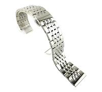 HASGTFM Pulsera de banda de metal de reemplazo de metal de reemplazo de oro de color rosa negro de acero inoxidable 17 18 19 20 mm 21 mm 22 mm Correa de lujo(Silver,20mm)