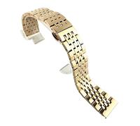 HASGTFM Pulsera de banda de metal de reemplazo de metal de reemplazo de oro de color rosa negro de acero inoxidable 17 18 19 20 mm 21 mm 22 mm Correa de lujo(Rosegold,20mm)