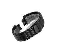 HASGTFM Pulsera de correa de banda de reloj de metal Ajuste for Casio Fit for EDIFICE EFX-500D EFX500D EFX-500 SmartWatch Reloj de acero inoxidable(Schwarz)