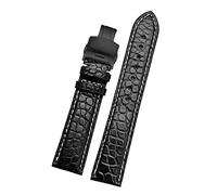HASGTFM Pulsera de correa de cuero de doble cara 18mm / 19mm / 20mm / 21mm / 22mm negro(Blackwhite black,22mm)