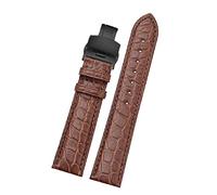HASGTFM Pulsera de correa de cuero de doble cara 18mm / 19mm / 20mm / 21mm / 22mm negro(Brown black,19mm)