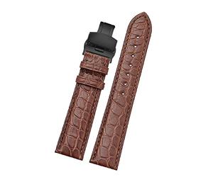HASGTFM Pulsera de correa de cuero de doble cara 18mm / 19mm / 20mm / 21mm / 22mm negro(Brown black,19mm)