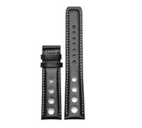 HASGTFM Pulsera de cuero apta for Tissot 1853 Correa de reloj deportiva apta for carreras PRS516 T91 1853 Capa superior de piel de vaca 20 mm Apta for accesorios de correa chopin(Black-a-no clasp)