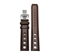 HASGTFM Pulsera de cuero apta for Tissot 1853 Correa de reloj deportiva apta for carreras PRS516 T91 1853 Capa superior de piel de vaca 20 mm Apta for accesorios de correa chopin(Brown-brown-silver)