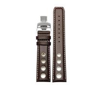 HASGTFM Pulsera de cuero apta for Tissot 1853 Correa de reloj deportiva apta for carreras PRS516 T91 1853 Capa superior de piel de vaca 20 mm Apta for accesorios de correa chopin(Brown-a-silver)