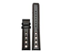 HASGTFM Pulsera de cuero apta for Tissot 1853 Correa de reloj deportiva apta for carreras PRS516 T91 1853 Capa superior de piel de vaca 20 mm Apta for accesorios de correa chopin(Black-b-no clasp)