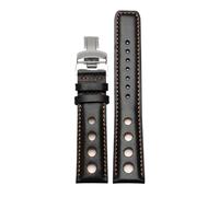 HASGTFM Pulsera de cuero apta for Tissot 1853 Correa de reloj deportiva apta for carreras PRS516 T91 1853 Capa superior de piel de vaca 20 mm Apta for accesorios de correa chopin(Black-b-silver)