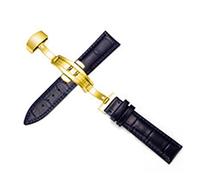 HASGTFM Pulsera de cuero Banda de reloj de reloj de reloj de color azul oscuro de tamaño 12 14 16 18 20 21 22mm 23mm Banda de reloj(Blue Pink,21mm)