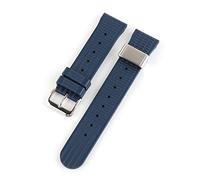 HASGTFM Pulsera de la pulsera de la muñeca de la correa de la marca de la marca de la marca de 20 mm de 22 mm que apta for Japón Sbdx Turtle WatchBand Sumo Prosex Reloj de buceador Fkm(Blue silverring