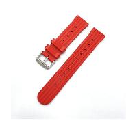 HASGTFM Pulsera de la pulsera de la muñeca de la correa de la marca de la marca de la marca de 20 mm de 22 mm que apta for Japón Sbdx Turtle WatchBand Sumo Prosex Reloj de buceador Fkm(Red silver buck