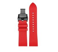HASGTFM Pulsera de liberación rápida de 23mm for hombre, correa de reloj de silicona y caucho fluorado resistente al agua PRW-6900Y PRW-6800Y PRW60(Red-Black Folding)