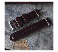 HASGTFM Pulsera de relojes de reloj de reloj de reloj de reloj de cuero vintage hecha a mano Pulsera de 20 mm 22 mm 24 mm azul/reloj de reloj rojo oscuro for hombres(MULTI,24mm)