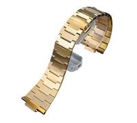 HASGTFM Pulsera dorada de 12MM adecuada for Tissot compatible con la serie PRX T137410, cadena de reloj de acero y Metal, correa de reloj de acero fino for hombre y plata(Gold)