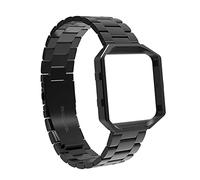 HASGTFM Reemplazo de la correa de la banda del reloj de pulsera de acero inoxidable FRAMECLASSIC Pulsera for relojes de acero inoxidable Ajuste for Fitbit Fit for Blaze Fit for Gear S3(Schwarz,With Fr