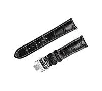 HASGTFM Reloj Ajuste de la banda for Longiness Fit for Masters Collection Negocio Reloj de cuero Cinturones de correa for hombre 20 21mm Strap Rose Gold Butterfly Hebilla(Black with Silver,21mm)