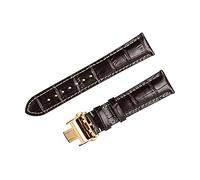 HASGTFM Reloj Ajuste de la banda for Longiness Fit for Masters Collection Negocio Reloj de cuero Cinturones de correa for hombre 20 21mm Strap Rose Gold Butterfly Hebilla(Brown with Gold,21mm)