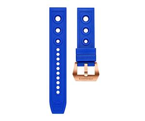 HASGTFM Reloj automático for hombre 20 / 22mm Correa de bronce de bronce de pulsera de pulsera de pulsera Reloj de goma suave Pulseras de goma(Blue,22mm)