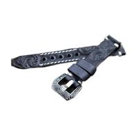 HASGTFM Reloj Band 20mm 22mm de cuero vintage tallado en relieve correas de reloj de relojes con hebilla tallada Cierre grabado Cierre for Panerai(Schwarz,18mm)