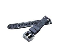 HASGTFM Reloj Band 20mm 22mm de cuero vintage tallado en relieve correas de reloj de relojes con hebilla tallada Cierre grabado Cierre for Panerai(Schwarz,18mm)