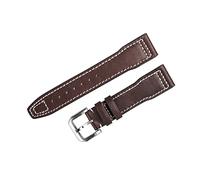 HASGTFM Reloj Banda Cuero Ajuste for hombres IWC 20mm 21mm Reloj de cuero Correa Negro Brown Soft Cuero Reloj Cinturón(Brown,20mm)