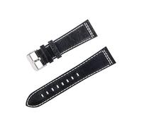 HASGTFM Reloj Banda de cuero Mujeres Men Reloj Correa 22mm 24mm Cinturón Vintage Reloj Banda de muñeca Verde Negro Negro Correa suave(Schwarz,24mm)