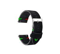 HASGTFM Reloj Bandas Reloj de cuero Correas Correas 18mm 20mm 22mm Black WatchBand Repair Herramientas de reparación Accesorios Kzsd03(Black-Red Green Line,22mm)