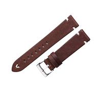 HASGTFM Reloj correas pulsera 18 mm 20 mm 22 mm rojo marrón hecha a mano de aceite de cera de cuero de cuero de cuero de cinta de liberación rápida for el engranaje S3(Red brown-silver,20mm)
