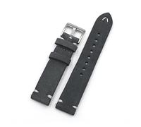 HASGTFM Reloj de cuero 18 mm 20 mm 22 mm 24 mm Marrón gris marrón pulsera vintage de reemplazo hecho a mano for cada reloj(Dark Gray,20mm)