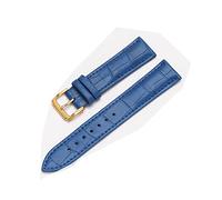 HASGTFM Reloj de cuero de reemplazo universal Correa de reloj de cuero for hombres Mujeres 12mm 14mm 16mm 18mm 19 mm 20 mm 21mm 22mm reloj de reloj(Gold-Blue,20mm)