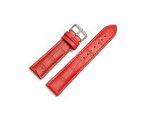 HASGTFM Reloj de cuero de reemplazo universal Correa de reloj de cuero for hombres Mujeres 12mm 14mm 16mm 18mm 19 mm 20 mm 21mm 22mm reloj de reloj(Red,19mm)