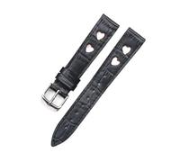 HASGTFM Reloj de cuero for mujer for diseño hueco de moda azul marrón de 16 mm(Schwarz,19mm)