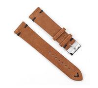 HASGTFM Reloj de cuero retro 18 mm 20 mm 22 mm 24 mm Brown WatchStrap de acero inoxidable Hebilla de plata for hombres Mujeres Reloj Reemplazo(Brown-black wire,24mm)