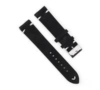 HASGTFM Reloj de cuero retro 18 mm 20 mm 22 mm 24 mm Brown WatchStrap de acero inoxidable Hebilla de plata for hombres Mujeres Reloj Reemplazo(Black-white wire,20mm)